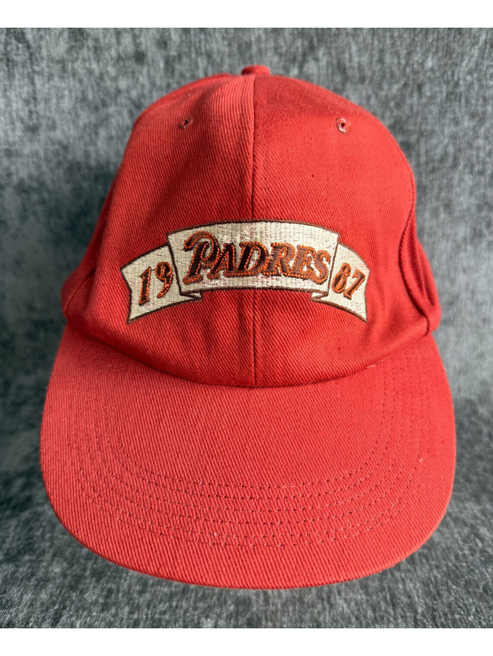 Vtg 1987 San Diego Padres Snapback Hat Red San Diego Trust & Savings Bank Cap